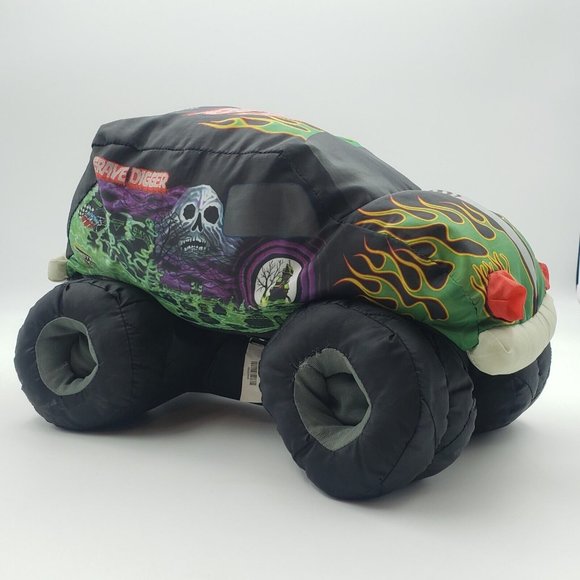 Monster Jam Grave Digger Plush Monster Truck Soft Plush Pillow Toy Black 9 in - Picture 1 of 11